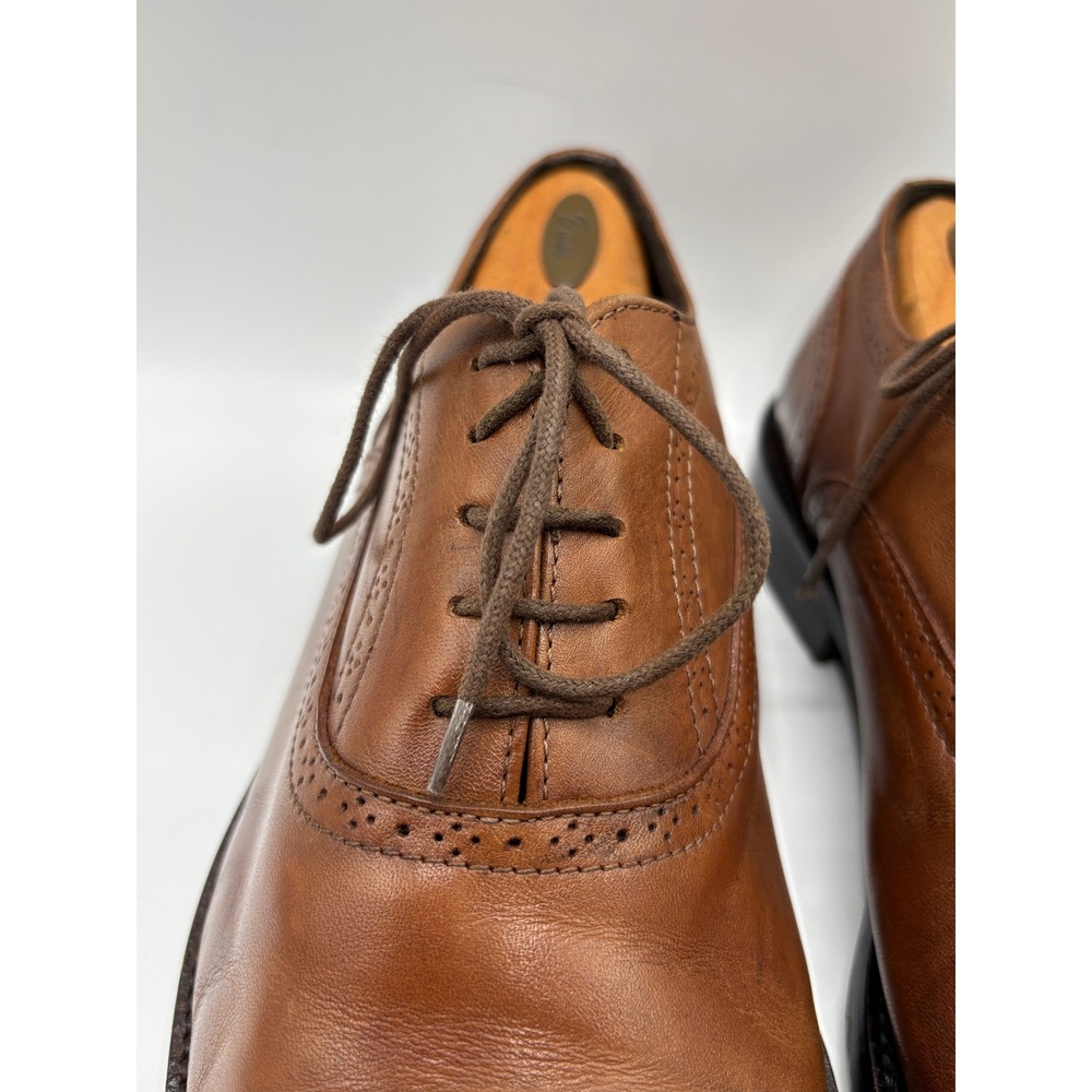 Vittorio Russo Men's Brown Leather Cap Toe Oxford Brogue Dress Shoes Italy 10½ - Picture 13 of 16